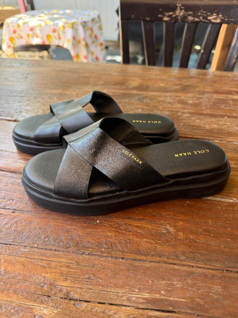Cole haan Grandpro Rally Criss Cross slide sandals. 7.5b Minimalist worn once